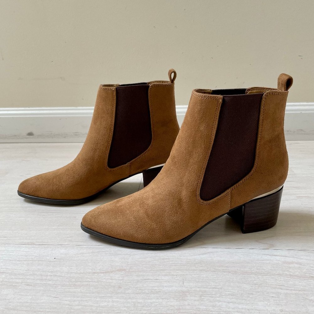 Nine West Taye Cognac Chelsea Ankle Boots Size 7 New with Box